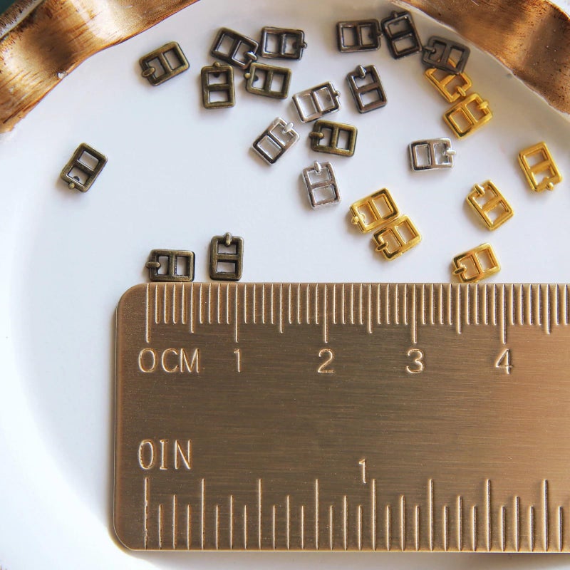 Peachcor 2mm / 0.08'' (Inner Diameter) Super Tiny Buckles, Doll Clothes Buckles, Mini Buckles, in 4 colors, Perfect for Doll Clothes Sewing Projects (20pcs) - Image 3
